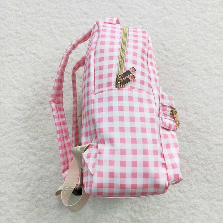 Aier Wholesale - Wholesale Backpack – Child - Baby Girls Children Pink Checkered Back Bags2