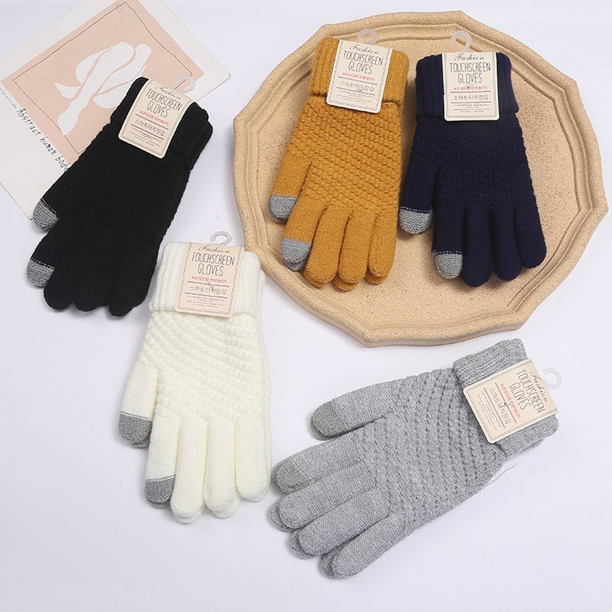 NINEXIS - Wholesale Gloves - Women's - CWAG00551_WOMEN WINTER CUTE KNIT TOUCHSCREEN GLOVES12