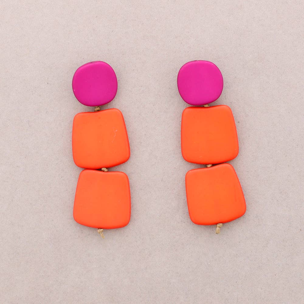 Sonata - Wholesale Hangende/ronde oorbellen - Oorbellen met Resin kralen3