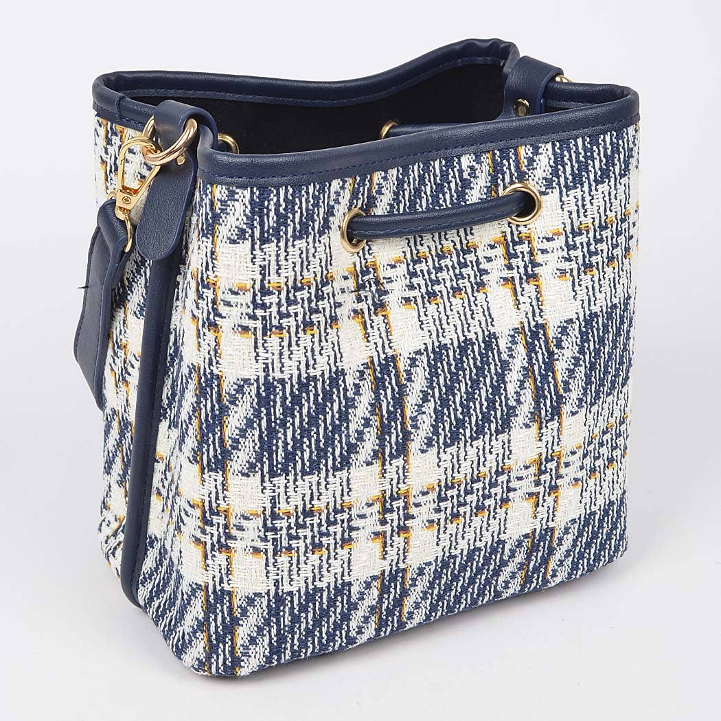 3AM BY H&D ACCESSORIES – Engroshandel Crossbodytaske - Dame – Tweed Plaid spand taske5
