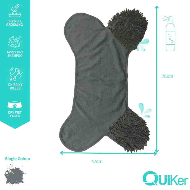 Quiker Pet Products - Wholesale Pet grooming aid – Dog - QuikDry Noodle Drying Towel/Mitts - Grooming - 72 Pack Outer2