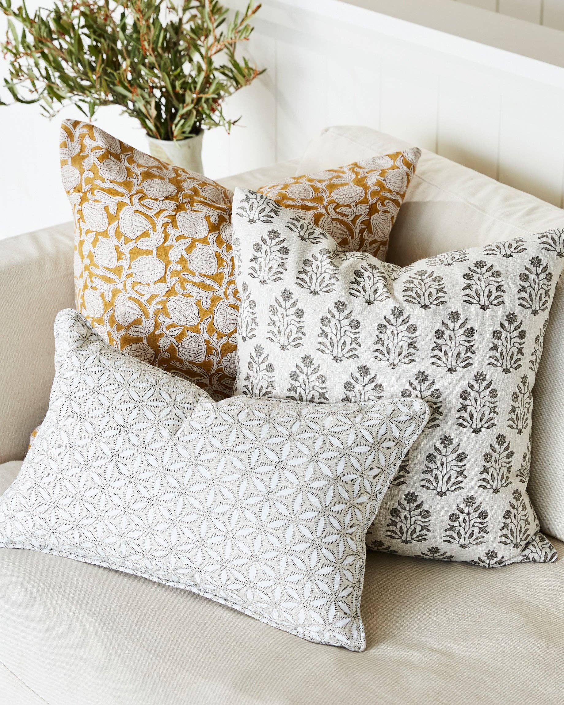 Walter G - Wholesale Throw Pillow Cover - Marbella Saffron Pillowcase5