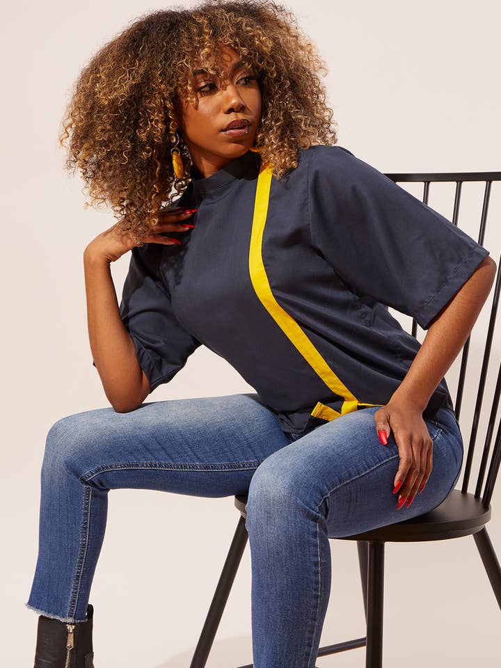 Yellow Stripe Top for wholesale by Istani