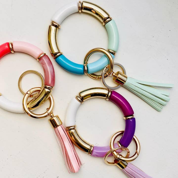 Tiny Gift Society - Wholesale Keychain Bracelet - Tube Bracelet Bangle Keychain | Bamboo Wristlet Key Ring8