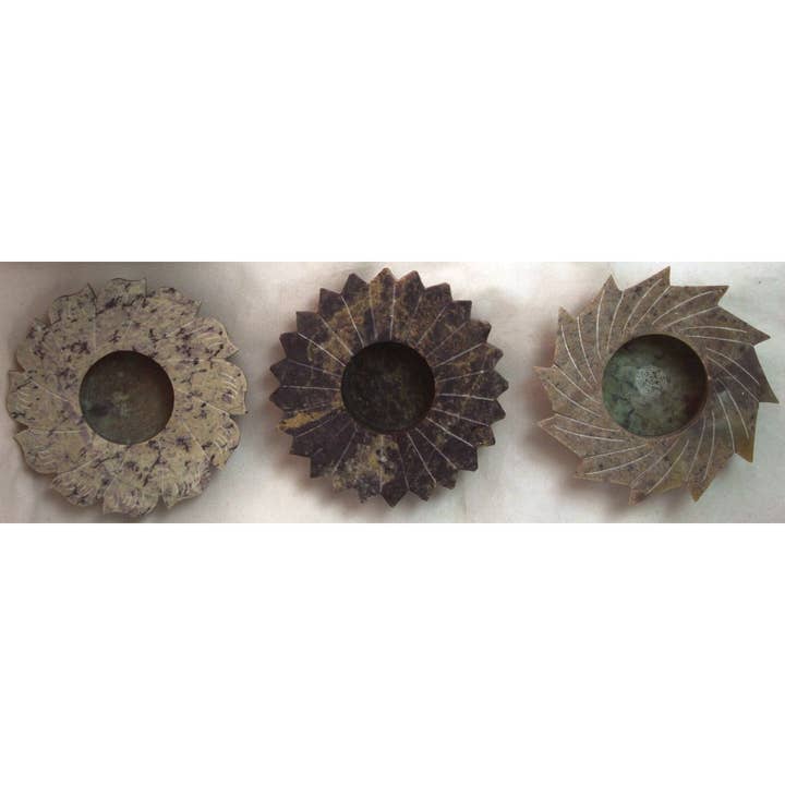 Soapstone Round Cone Plate & Tea Light Holder for wholesale by The Incense Sampler Works