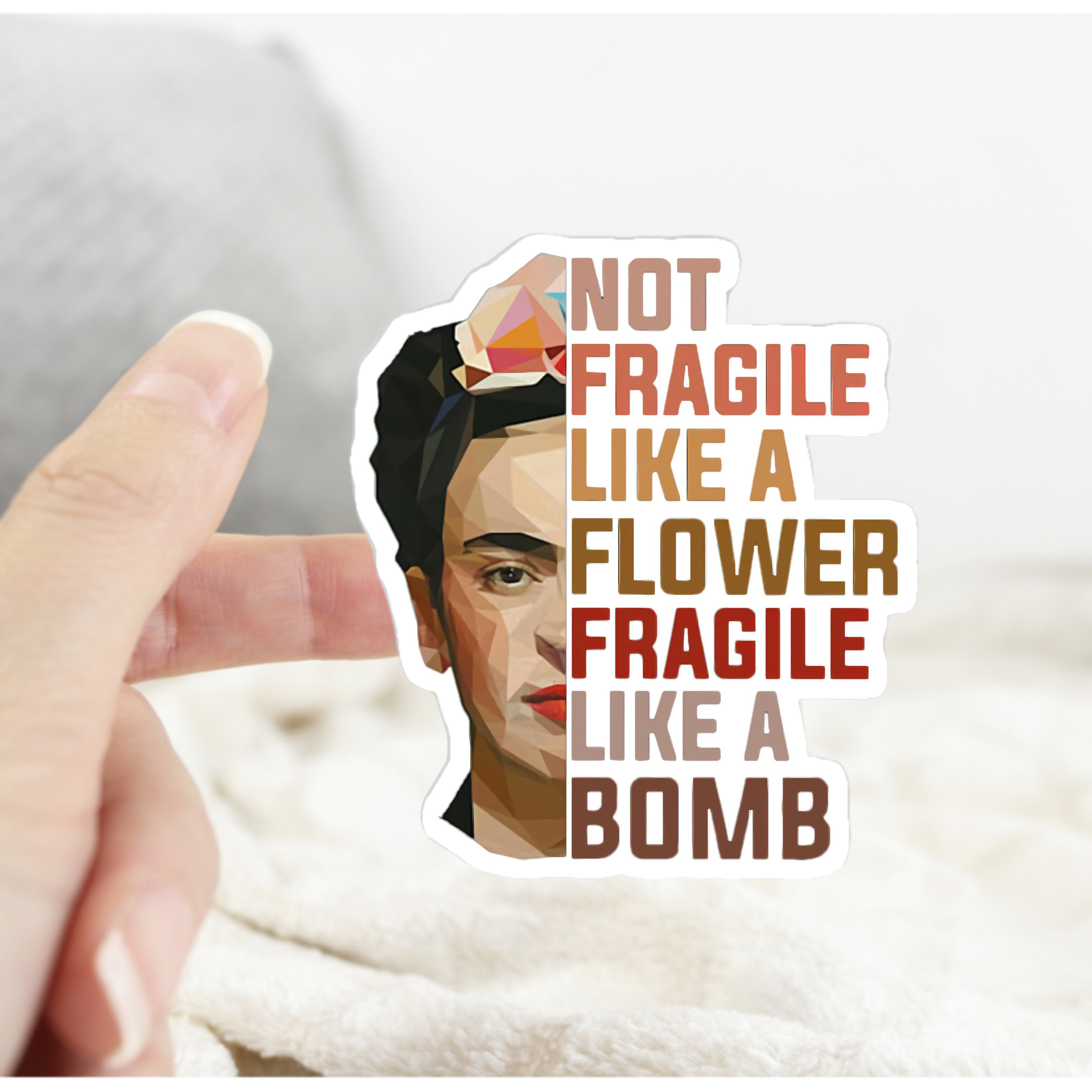 Ace the Pitmatian Co – Adesivo por atacado – Adesivo Frida Frágil como uma bomba1