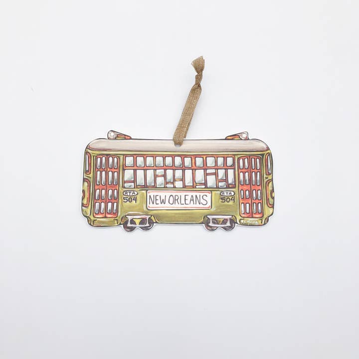 Home Malone - Wholesale Ornament - Green Streetcar Ornament - New Orleans Iconic Christmas