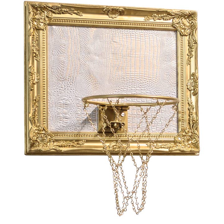 Hoops and Heritage - Wholesale Wall Art Set - White and Gold Gator Mini Basketball Hoop 1