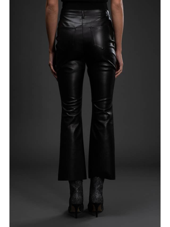 BLACK HIGH WAISTED FAUX LEATHER PANTS for wholesale on Faire1