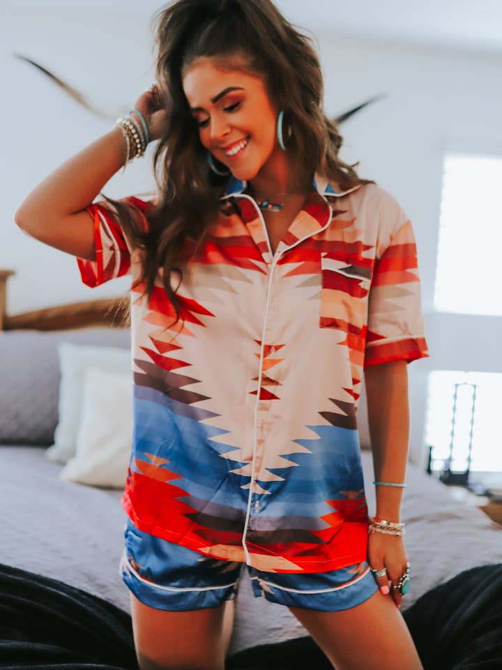 The Front Porch Label - Wholesale Sleepwear Set - Women's - Aztec Pajama Set