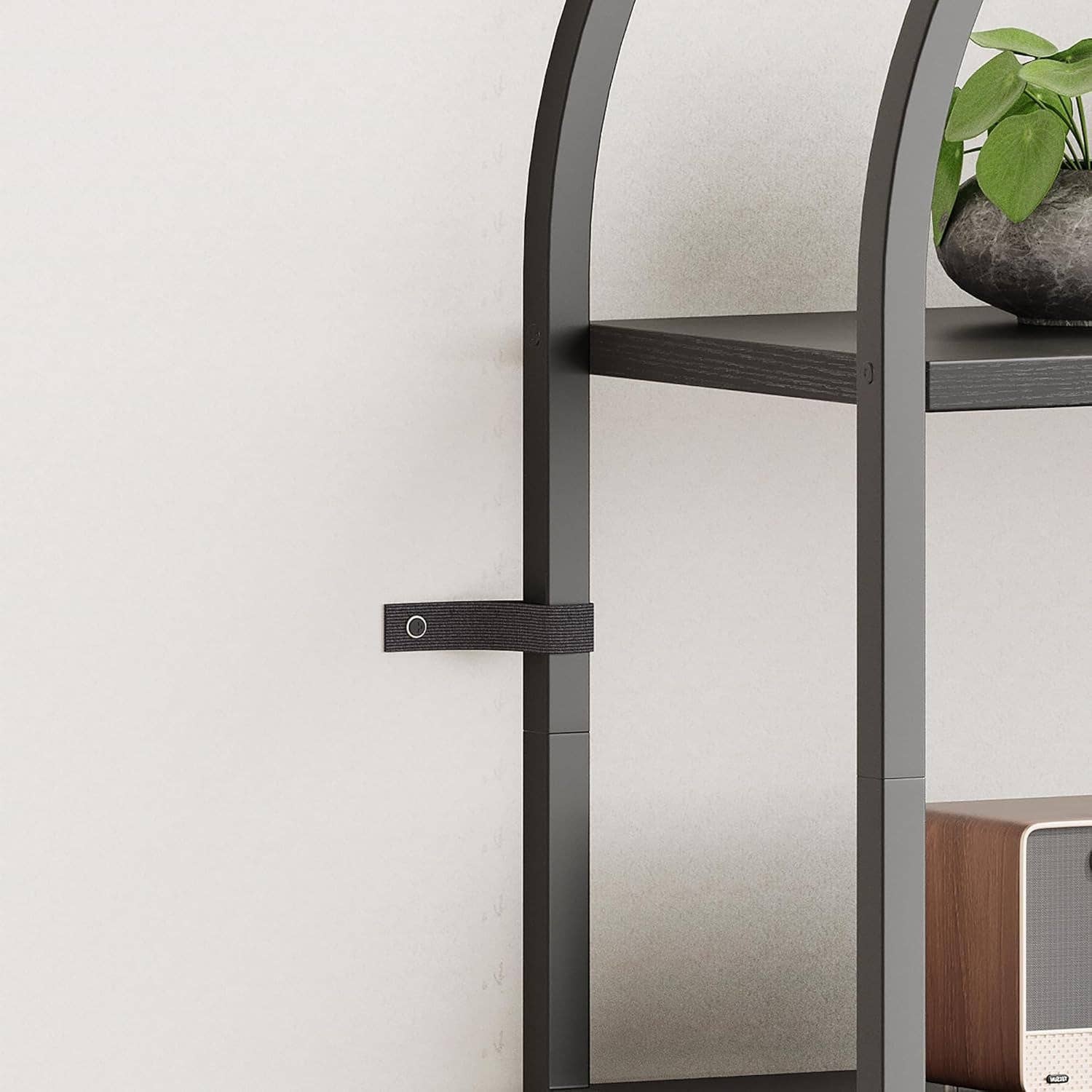 Tall Black Arched Bookcase With 5 Open Shelves For Living Room for wholesale on Faire5