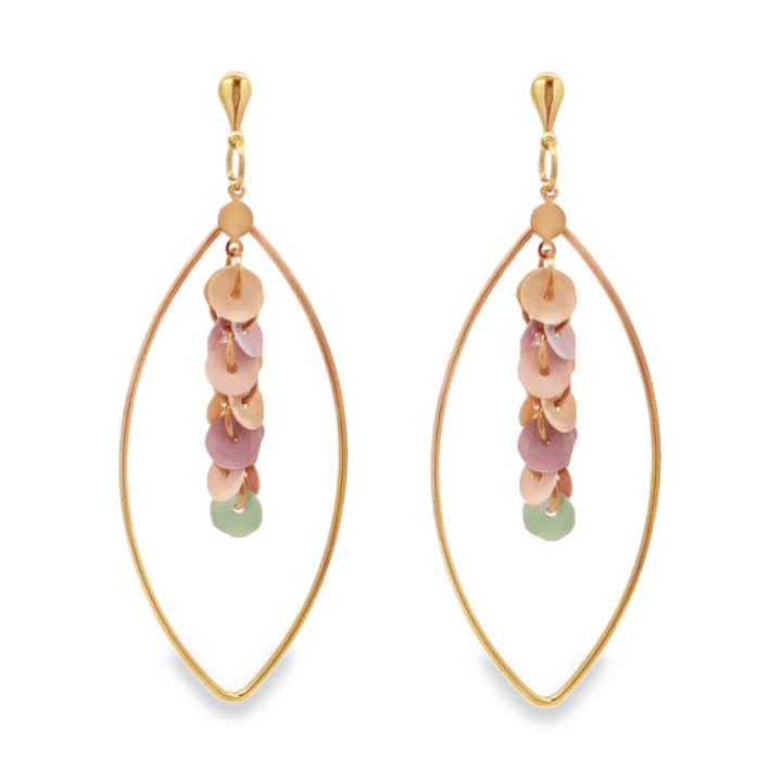 Oval Disc Charm Dangle oorbellen voor wholesale door MIA Jewelry