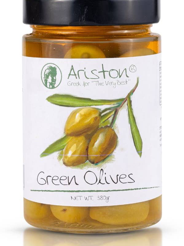 Ariston Green Olives 13.40 oz for wholesale by Ariston Specialties