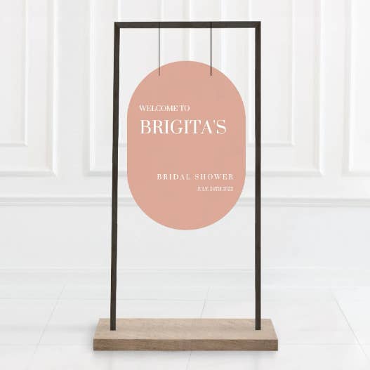 Modern oval wedding welcome sign | Boho wedding sign | Personalised sign | Retro wedding sign for wholesale by Lavender Co Creative