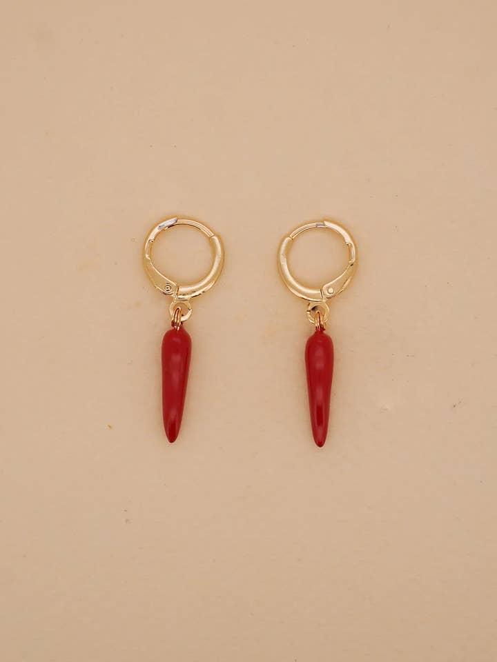 Chili Pepper Hoop Earrings for wholesale by Paulina Otero