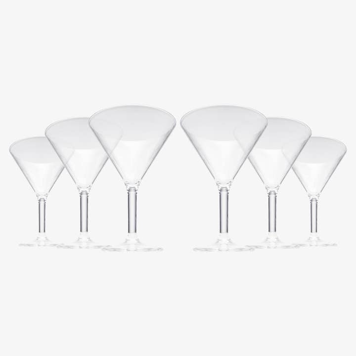 The Wine Savant / Khen Glassware - Wholesale Cocktail/Liquor Glass - Unbreakable Acrylic Crystal Clear Martini Glasses |Set of 6