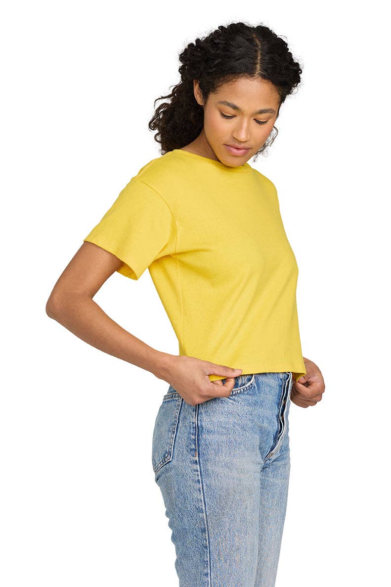 US Blanks - Wholesale T-Shirt - Women's - Baby Rib Crop Tee - 100% Organic Cotton 1x1 rib, 5.7 oz16