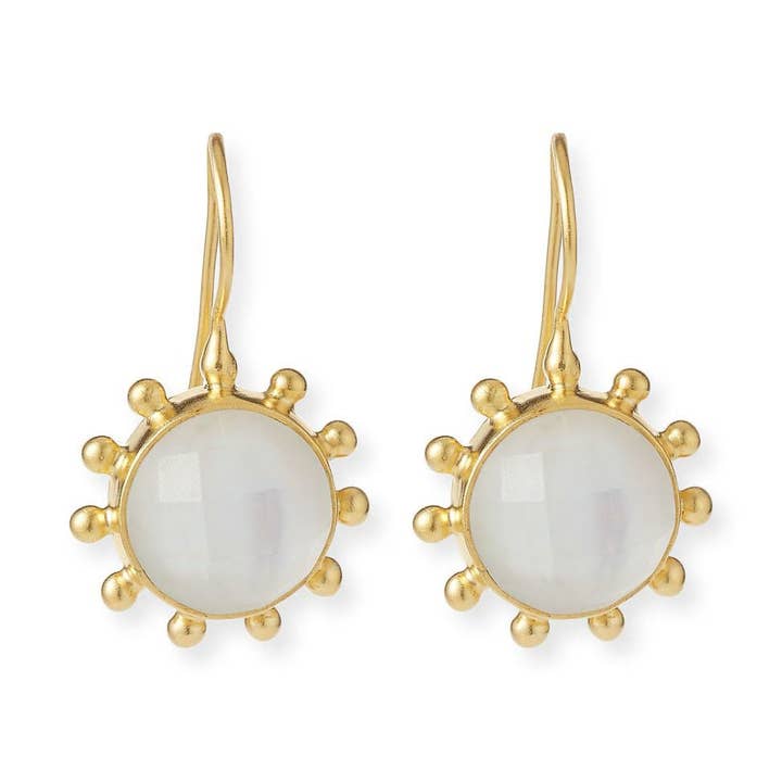 Mother of Pearl Doublet Pinwheel Earring for wholesale by Dina Mackney