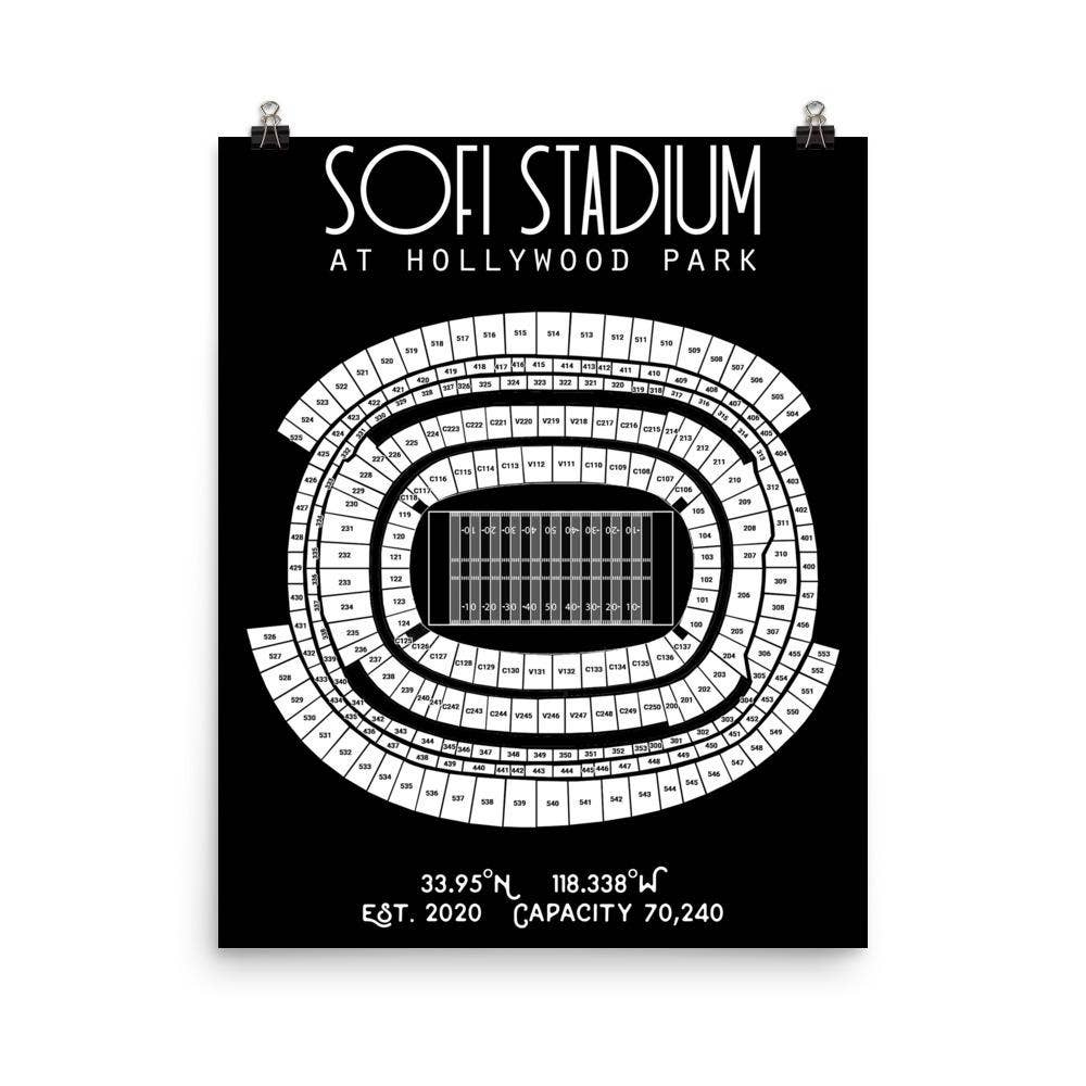 Stadium Prints by BTB - Wholesale Poster - Los Angeles Rams Stadium at Hollywood Park Poster Print4
