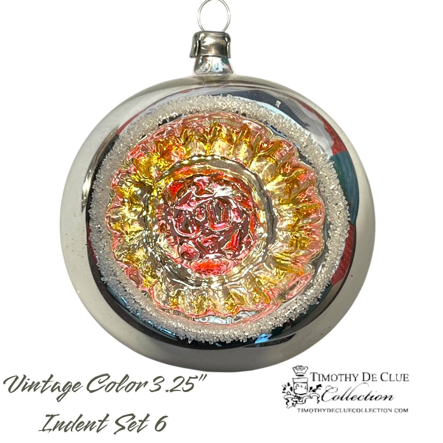 Timothy De Clue Collection - Wholesale Ornament Set - Vintage Colors Indents - Set of 6 |3.25 in - Antik Baubles Christmas Ornament5