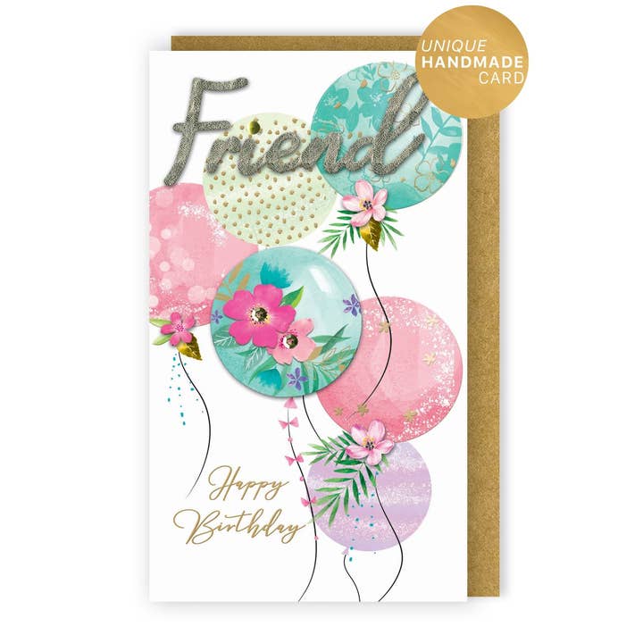 Second Nature Ltd - Wholesale Birthday card - Friend Birthday - Balloons - Champagne - Second Nature