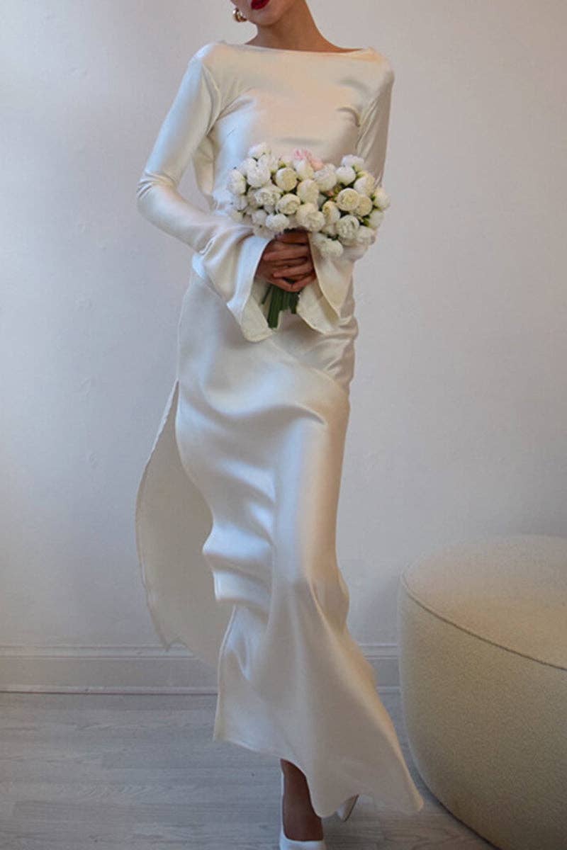 Mccolin - Vente Robe – femme - Robe décontractée élégante à manches longues0