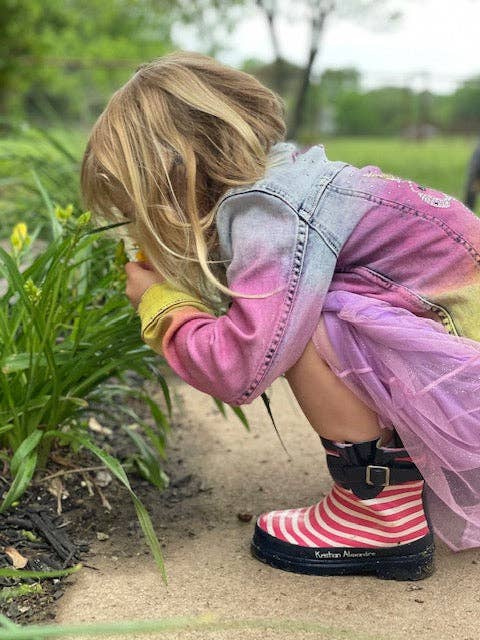 Kristian Alexandre - Wholesale Rain Boots - Kids - Pink/White Striped Rain Boot
