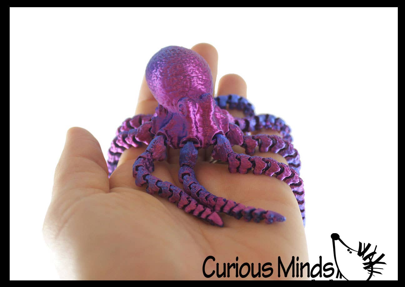 Curious Minds Toys - Wholesale Fidget Toy - Kids - 1 - 3D Printed Octopus Wiggle Articulated Jointed Moving Fid8
