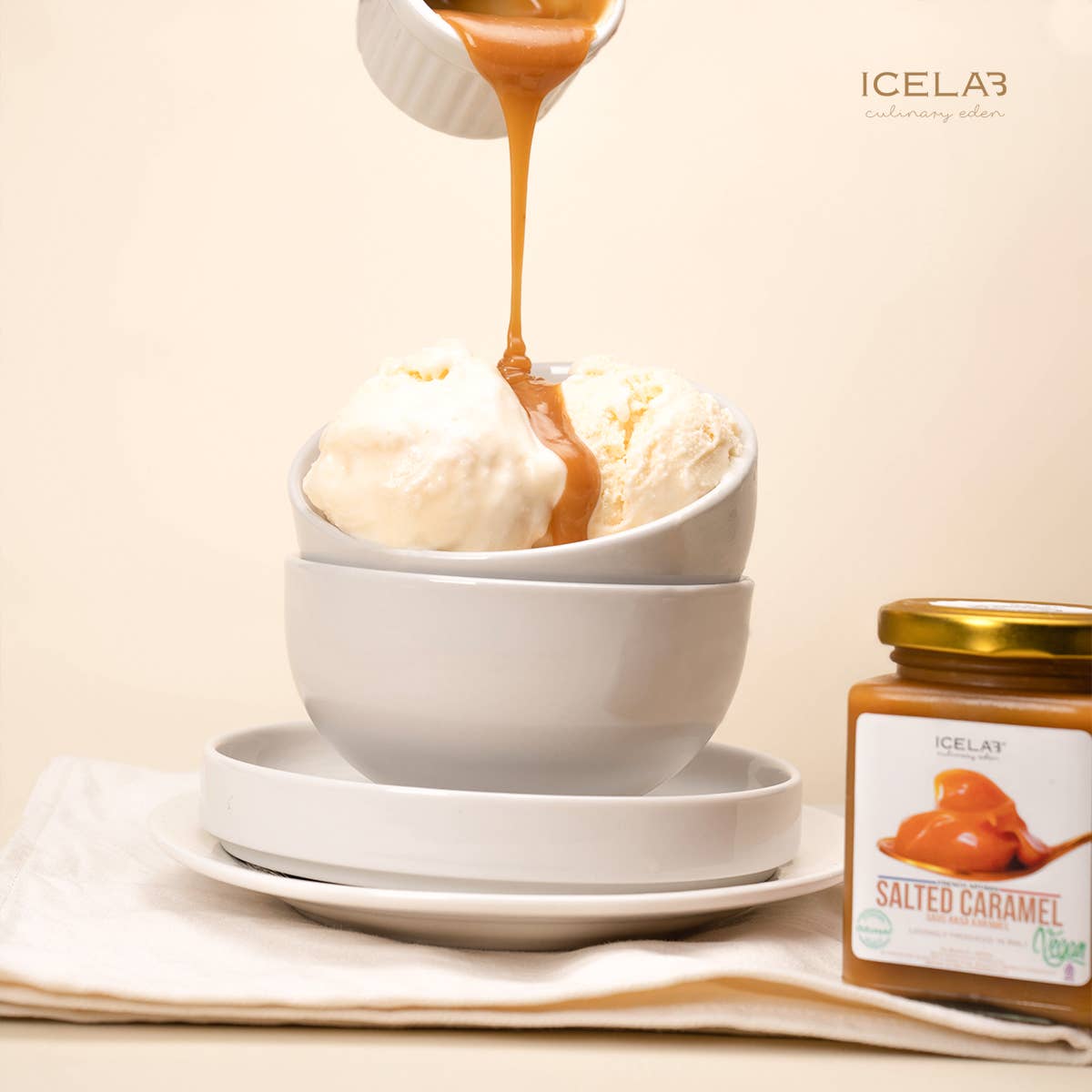 Icelab – Großhandel Marmelade/Gelee – Vegane gesalzene Karamell-Creme – natürliche und cremige Sauce1