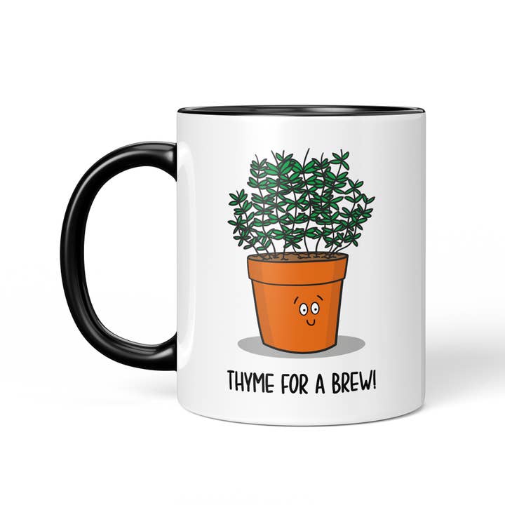TeePee Creations - Wholesale Coffee Mug - Thyme For a Brew Pun Mug