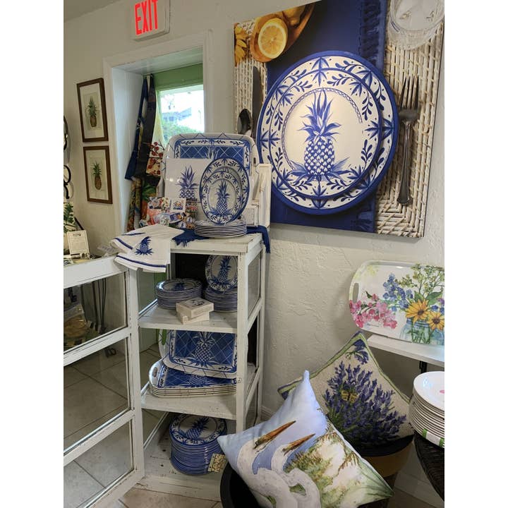 Bamboo Table - Wholesale Dinner Plate - Blue Pineapple Bamboo Dinner Plate12