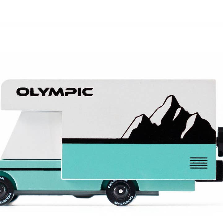 Olympic Camper - Wooden Diecast Toy Car Candylab for wholesale by Little Concepts Distribution Ltd