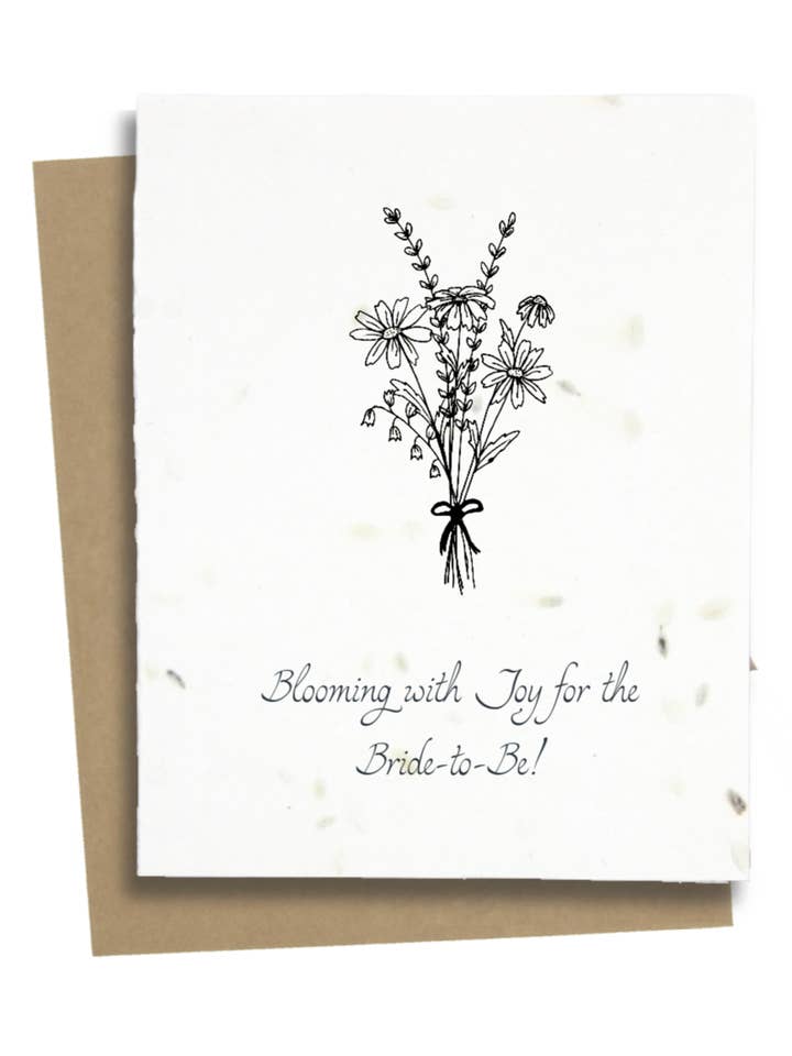 Souhaits pour une fête prénuptiale - Bouquet pour la vente par Greet n' Grow Plantable Cards