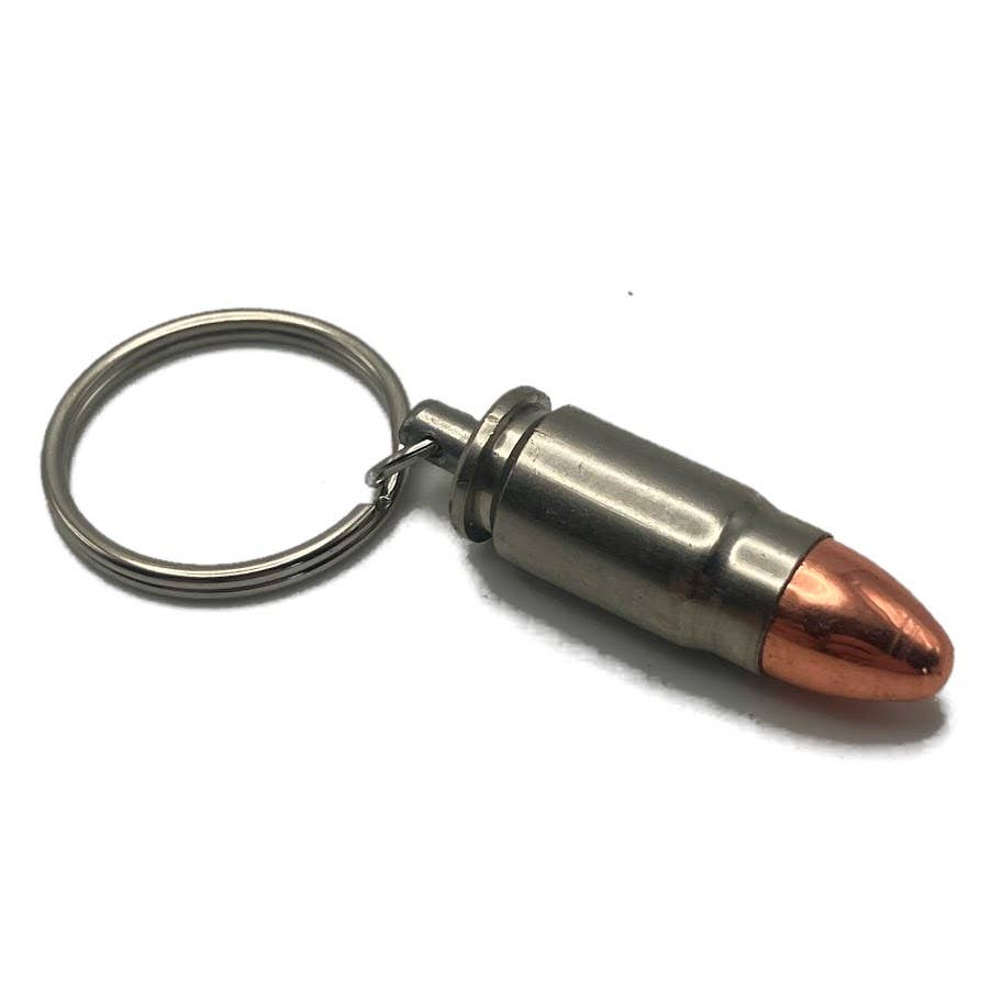 Vermont Cut Coins & 2nd Shot Round - Wholesale Keychain - Unisex - Bullet Keychains Style2- Many Calibers - .223 .45 9mm 50 BMG12