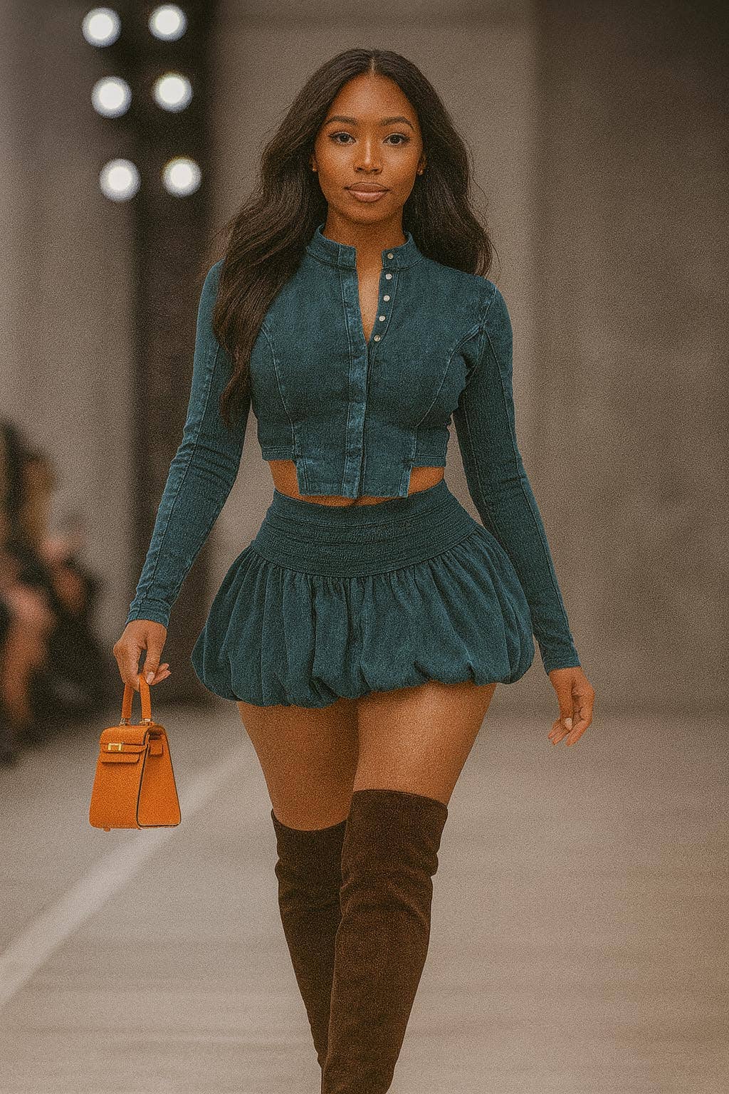 Dalia Studio - Vendita all'ingrosso Completo top e gonna - Donna - SET GIACCA A CONTRASTO MINERAL WASH E GONNE A BOLLE10