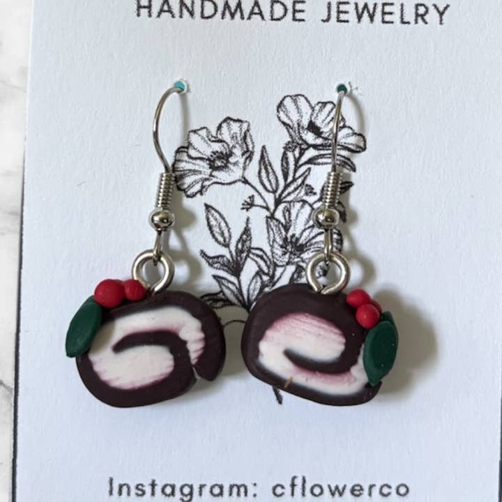 Jule 2025 Dessert Øreringe Smykker Chokoladeroulade Kage for engroshandel hos CFlowerCo