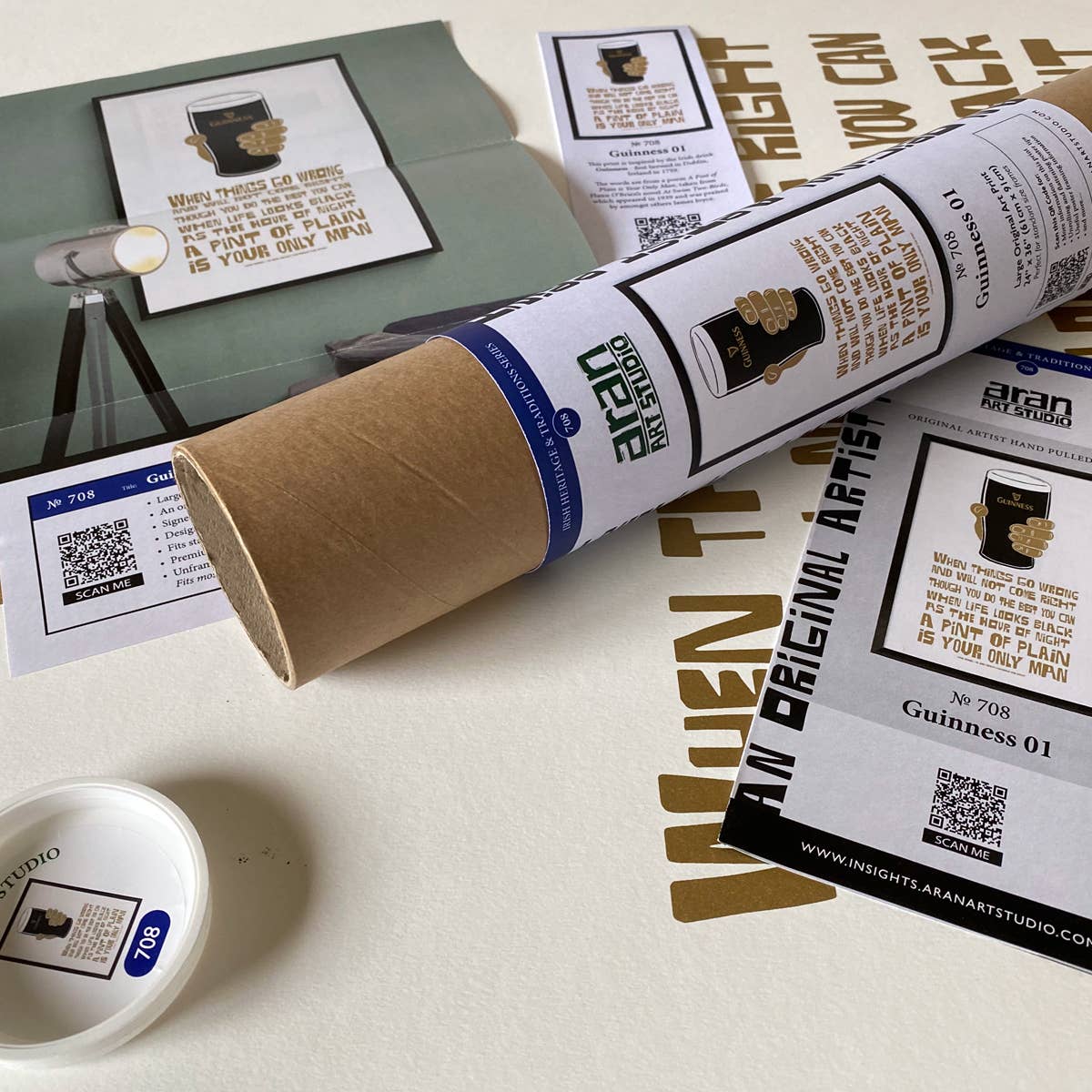 Aran Art Studio - Wholesale Poster - Guinness Poster - Ireland (Original print 24" x 36") Irish2