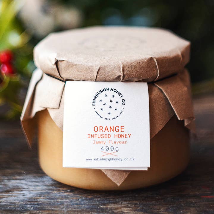 Orange Infused Honey for wholesale by Edinburgh Honey Co