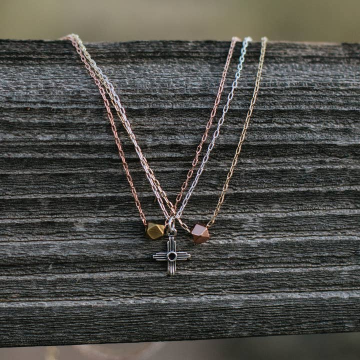 Root & Feather - Wholesale Pendant/Charm Necklace - Zia Mixed Metal Necklace