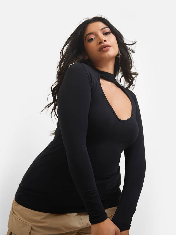 Lie To Me Turtleneck Top - Black for wholesale by REBDOLLS