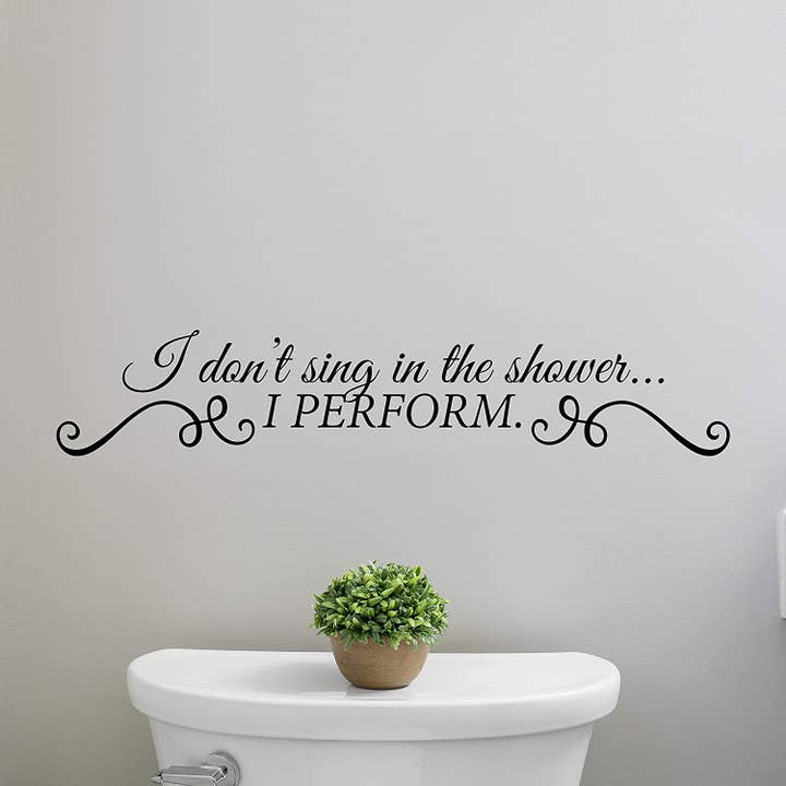 My Vinyl Story - Venta al por mayor Vinilo/adhesivo de pared - Adhesivo decorativo para pared con texto en inglés «I Don't Sing in the Shower