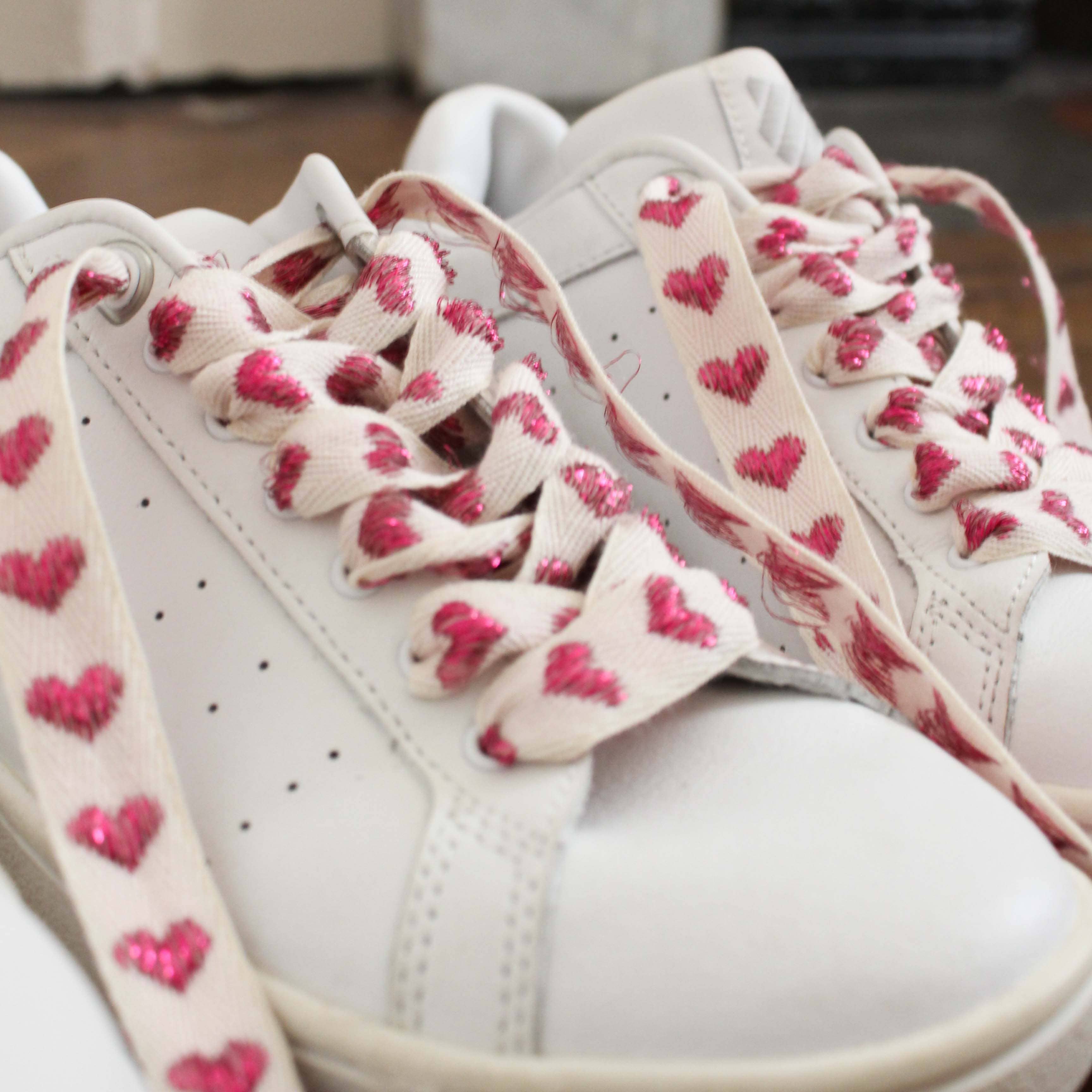 furiouslaces - Wholesale Shoelaces - Women's - Linen shoelaces and pink hearts3
