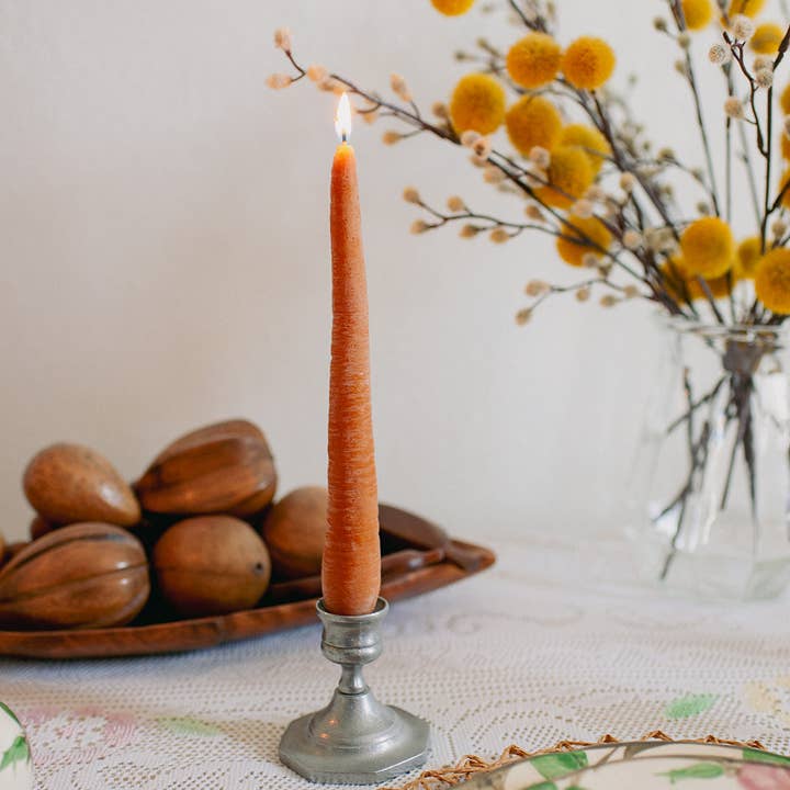 Happy Organics - Wholesale Tapered Candle/Candlestick - Carrot Beeswax Candles Taper Pair3