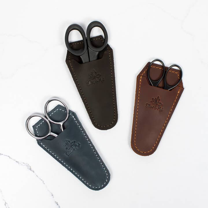 Leather Short Magnetic Scissors Sheath for wholesale by Thread and Maple