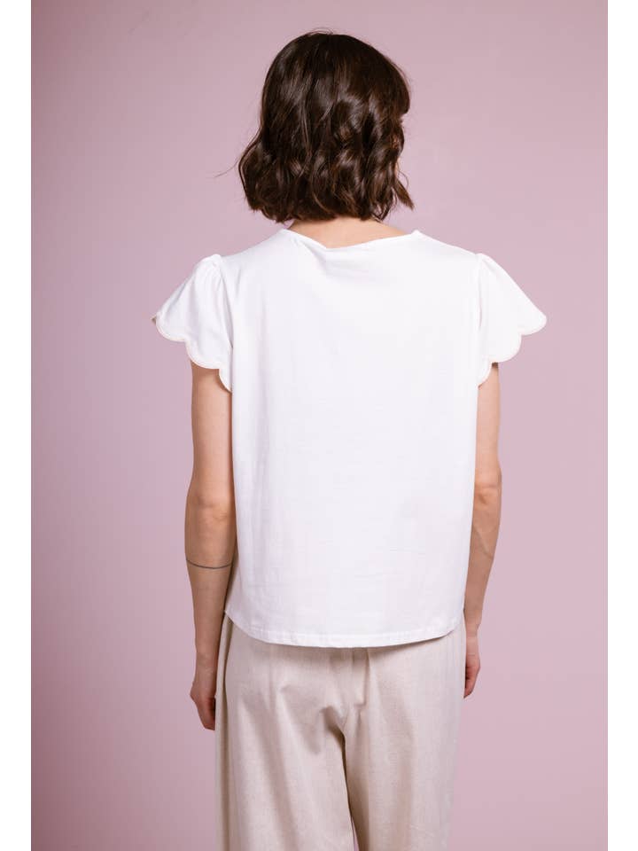 Cherry Paris - Vendita all'ingrosso Maglietta - Donna - T-shirt Liz con collo ricamato - IXJ251024