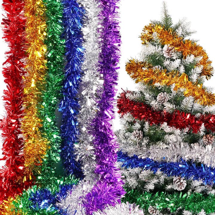 Arco Iris - Venta al por mayor Borla decorativa - Espumilla de Navidad Guirnalda Oropel Navidad Decoración