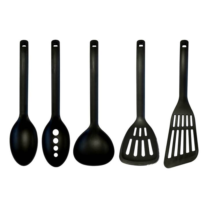 Fox Run Brands - Wholesale Kitchen Utensil Set - Fox Run Nylon Kitchen Utensil Set, Black, Set of 5