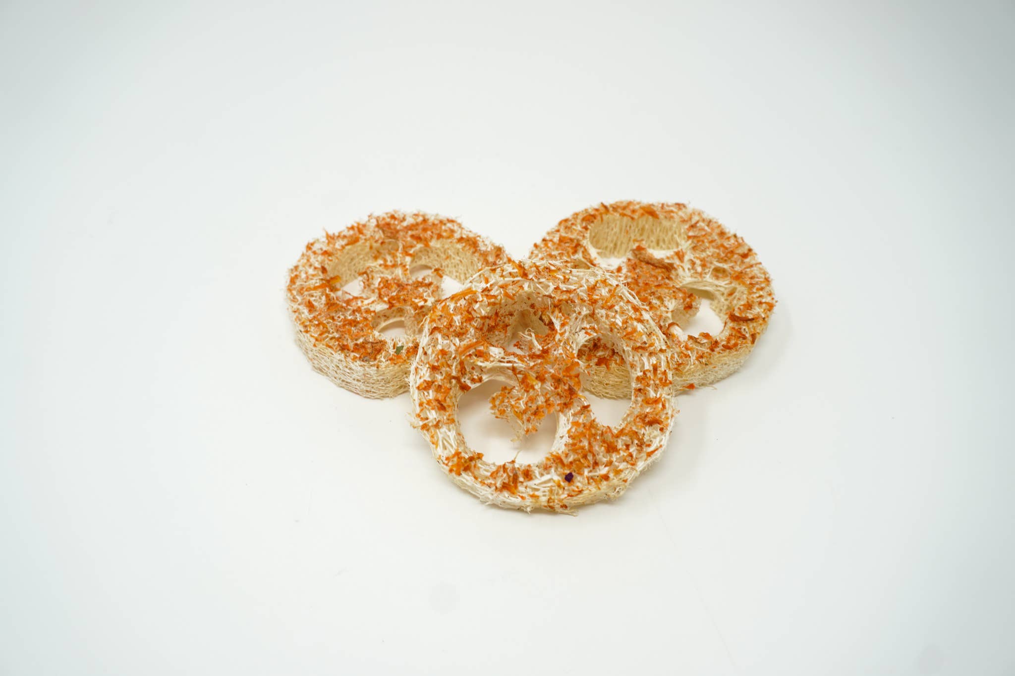 No Furries Delights - Wholesale Pet Supplement - Not Cat/Dog - Banana Carrot Flavoured Loofah (3 Pack)