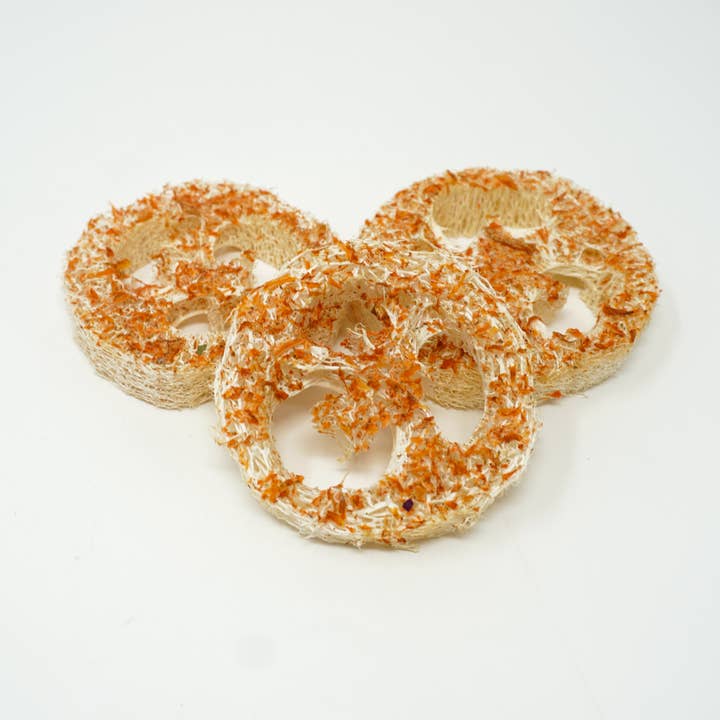 No Furries Delights - Wholesale Pet Supplement - Not Cat/Dog - Banana Carrot Flavoured Loofah (3 Pack)0