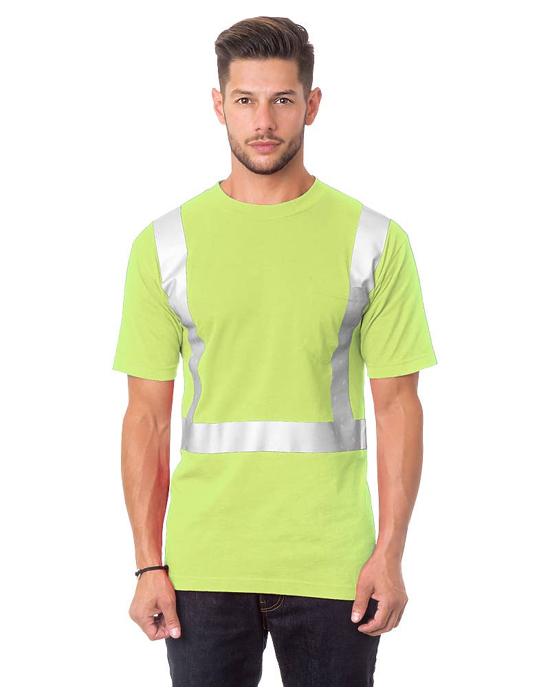 AST Sportswear - Wholesale Safety shirt – Men's - 3772 50/50 Pkt Ts Hi Vis